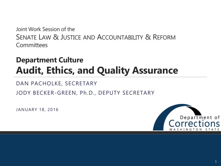 audit ethics and quality assurance