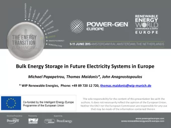 Facilitating energy storage to allow high penetration of  variable renewable energy  Bulk Energy