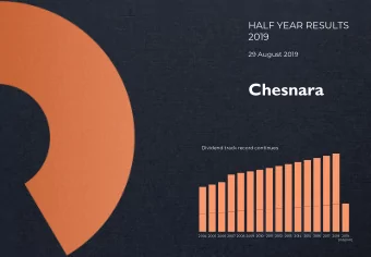 Chesnara  Dividend track record continues  2004 2005 2006 2007 2008 2009 2010 2011  2012 2013 2014
