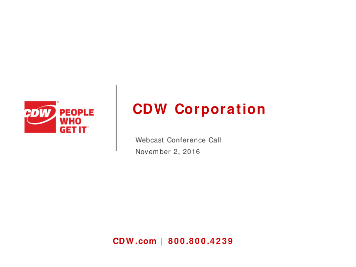 cdw corporation