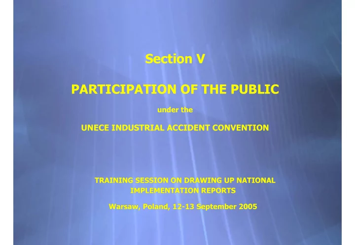 section v participation of the public
