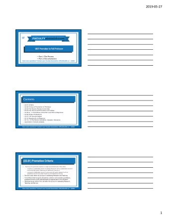 2019-05-27  UOIT Promotion to Full Professor  Part 1: The Process  Part 2: Documentation