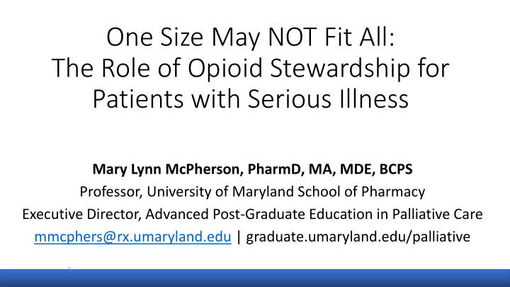 one size may not fit all the role of opioid stewardship
