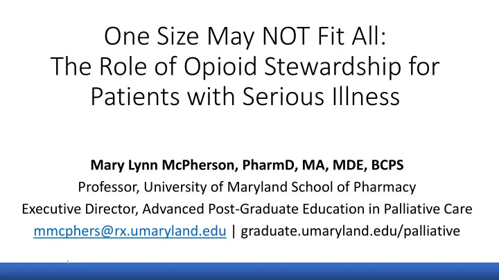 one size may not fit all the role of opioid stewardship