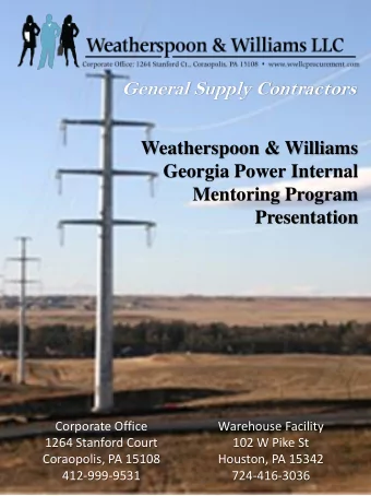 Weatherspoon &amp; Williams  Georgia Power Internal  Mentoring Program  Presentation  Corporate