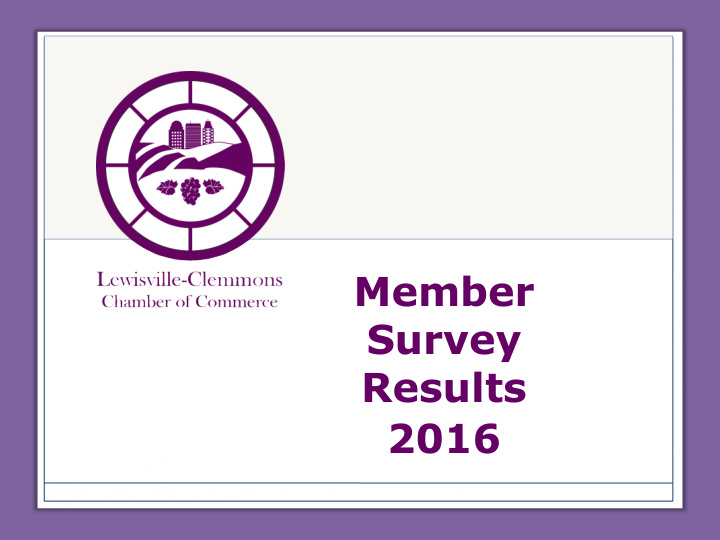member survey results 2016