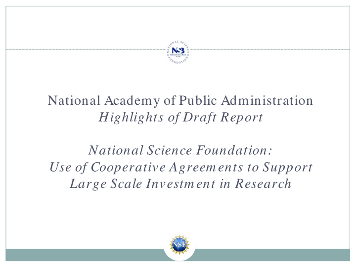 national academy of public administration highlights of