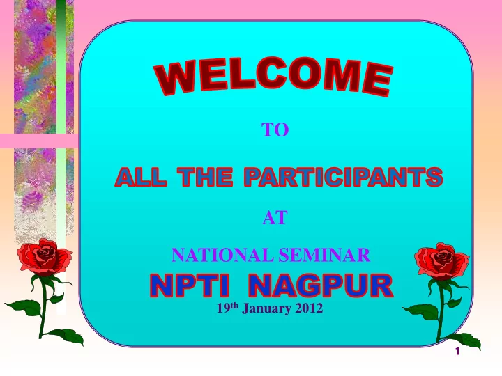 to at national seminar