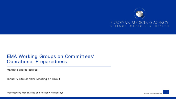 ema working groups on committees operational preparedness
