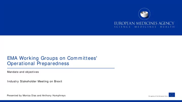 ema working groups on committees operational preparedness