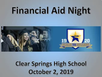 Tonights Program  Welcome  Dava West, Director of Counseling and Student Services