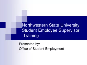 Types of Student Employment  Federal College Work-Study  NSU Employment  Scholarship