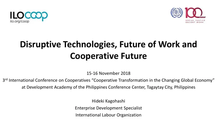 disruptive technologies future of work and