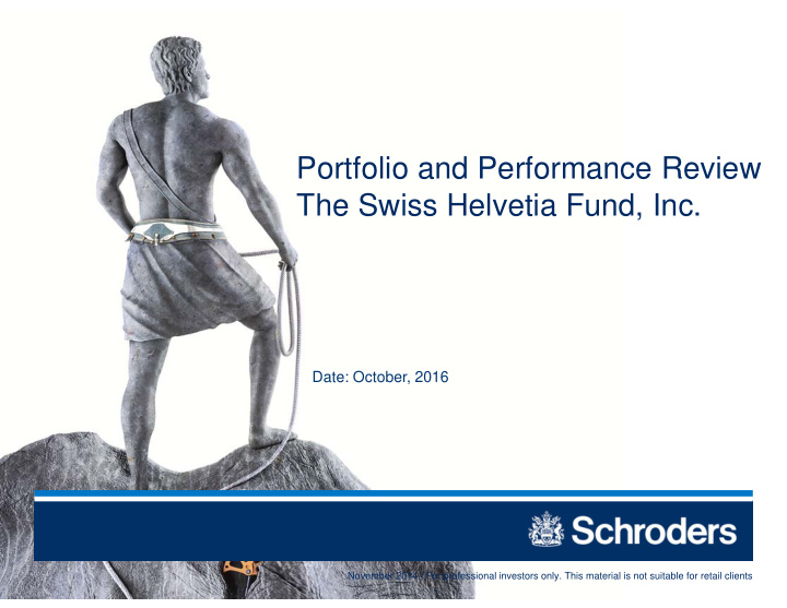 portfolio and performance review the swiss helvetia fund