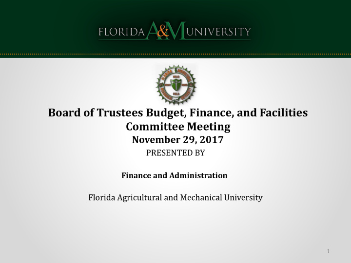board of trustees budget finance and facilities committee