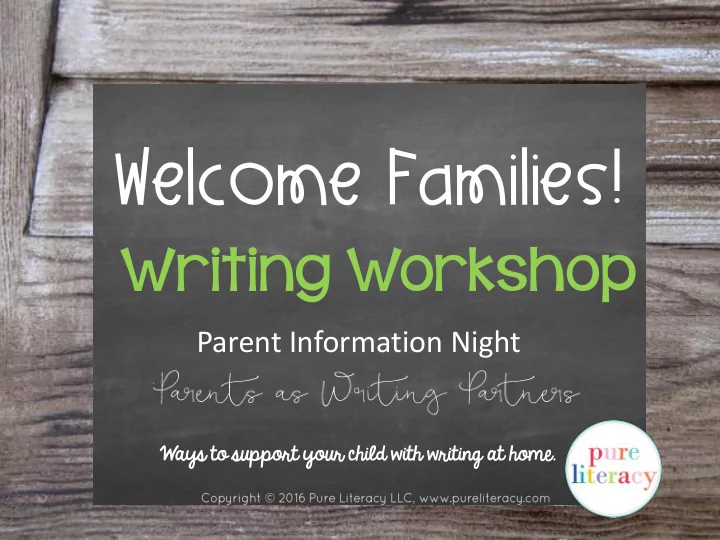 welcome families