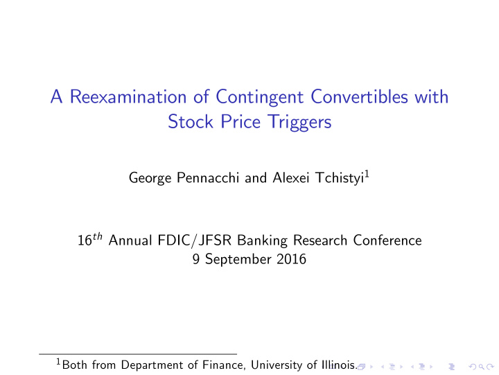 a reexamination of contingent convertibles with stock