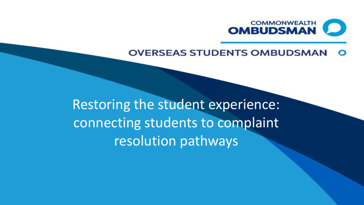 restoring the student experience