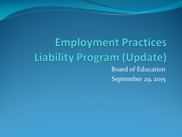 board of education september 29 2015 employment practices