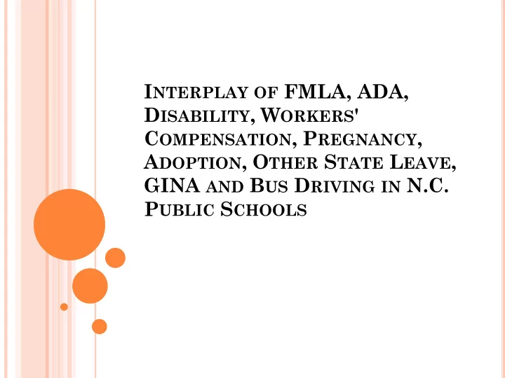 i nterplay of fmla ada d isability w orkers c ompensation