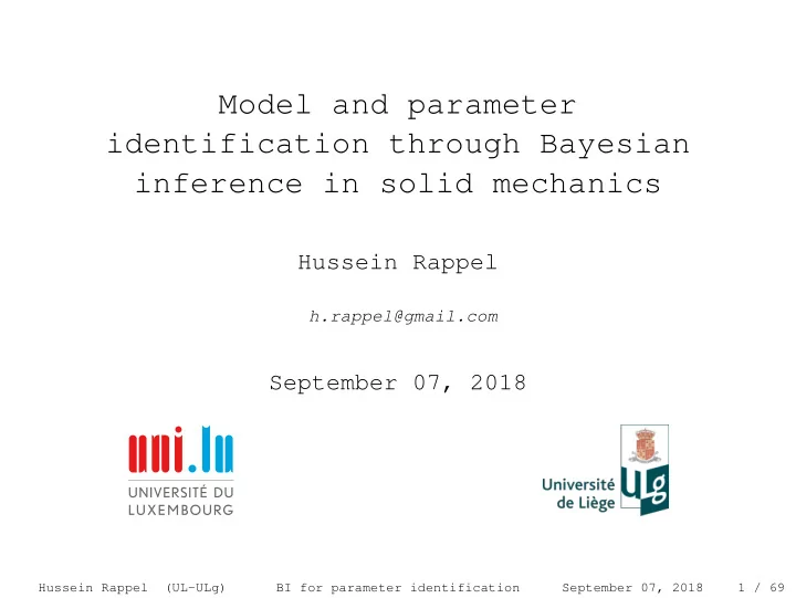 model and parameter identification through bayesian