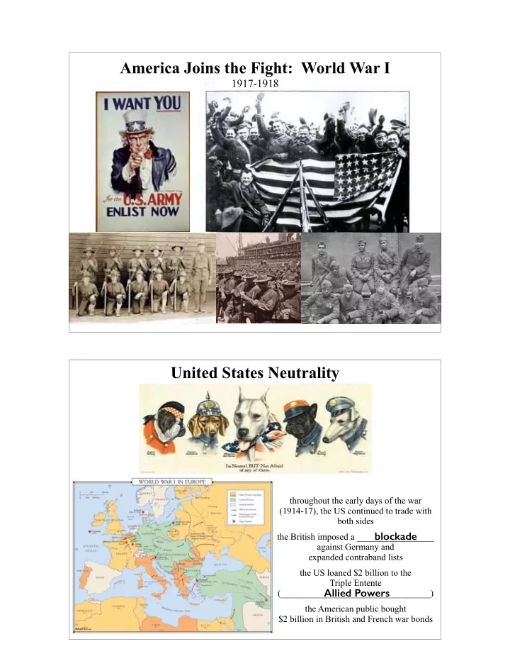 america joins the fight world war i