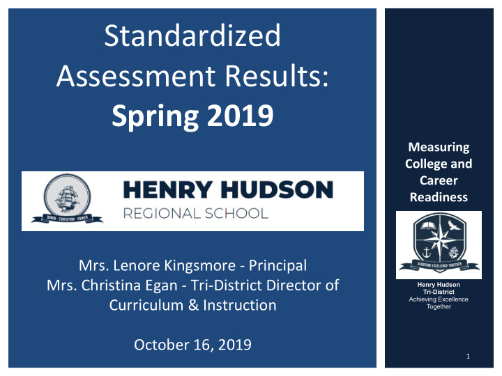 standardized assessment results spring 2019