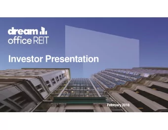 Investor Presentation  February 2018  Investment Summary  Strategic Plan  Significantly