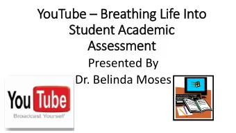 Student Academic  Assessment  Presented By  Dr. Belinda Moses  My talking points came directly from