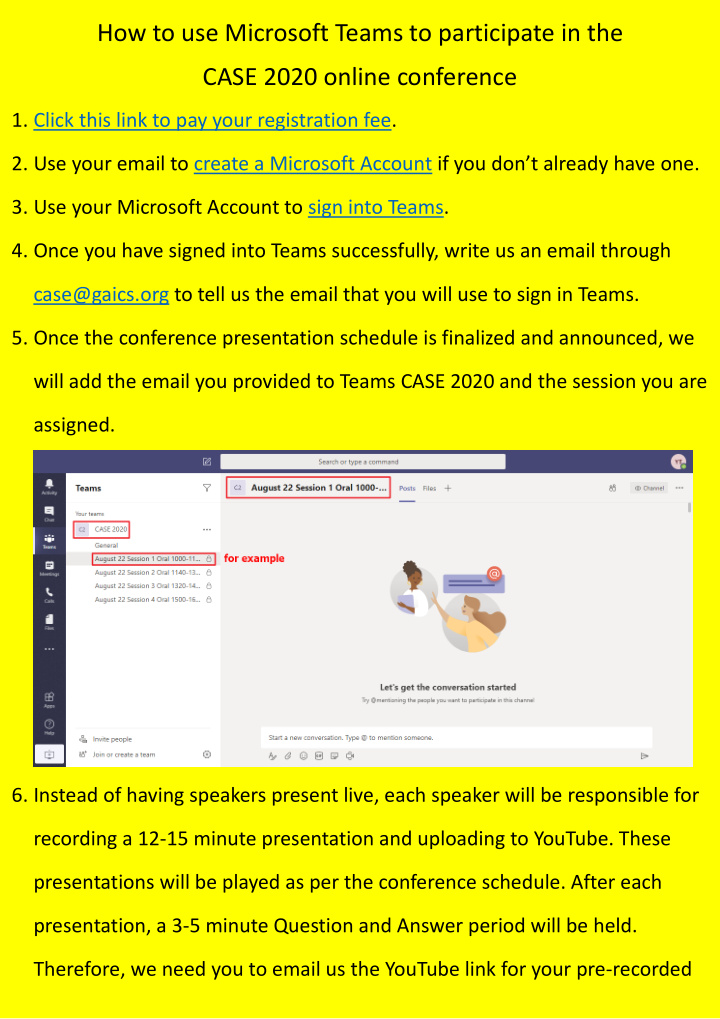 how to use microsoft teams to participate in the case
