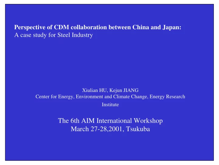 the 6th aim international workshop march 27 28 2001