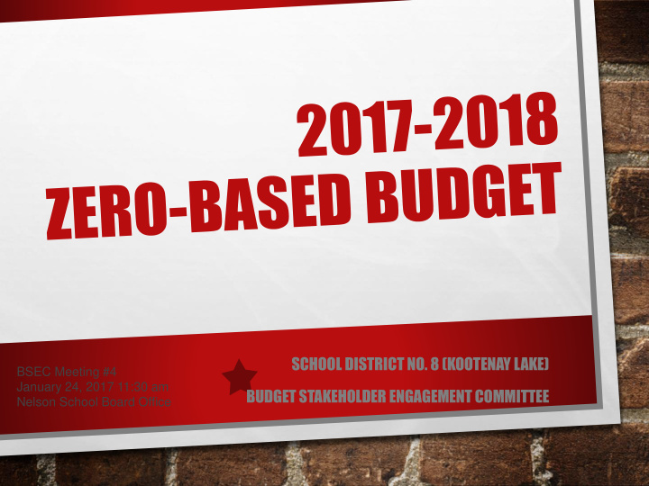 budget stakeholder engagement committee