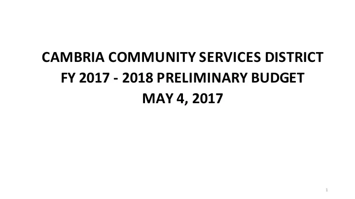 cambria community services district fy 2017 2018