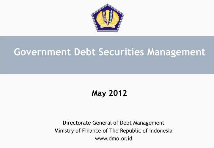 government debt securities management