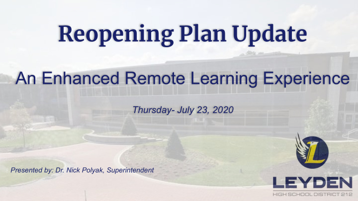 reopening plan update