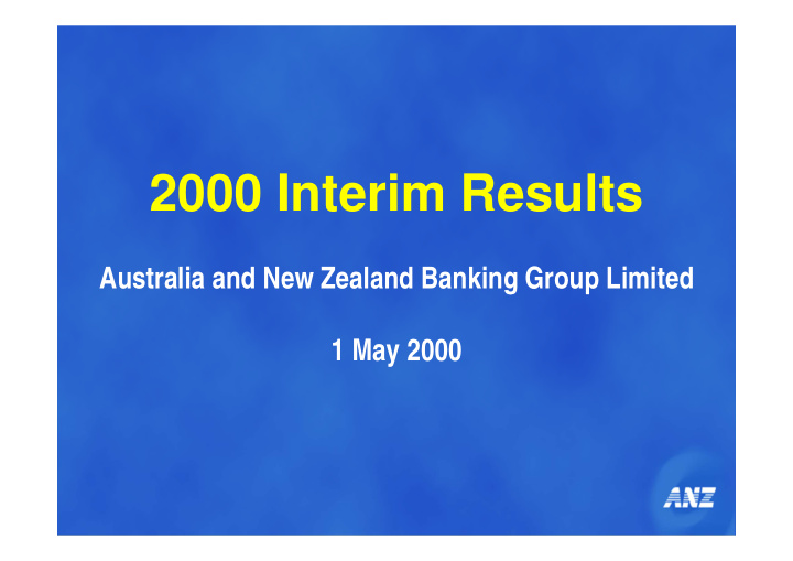 2000 interim results