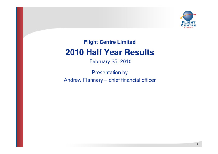 2010 half year results