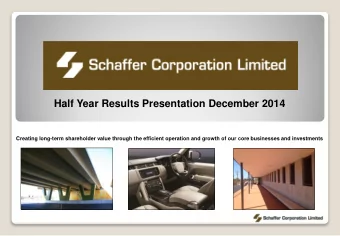 Half Year Results Presentation December 2014  Creating long-term shareholder value through the