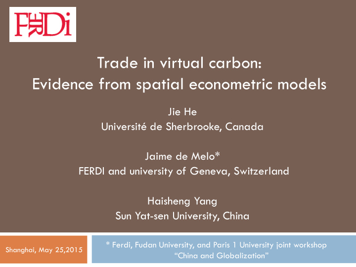 trade in virtual carbon evidence from spatial econometric