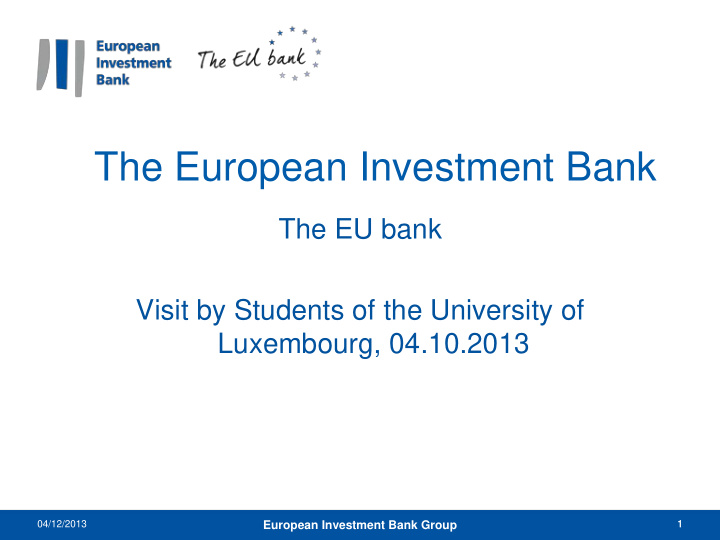 the european investment bank