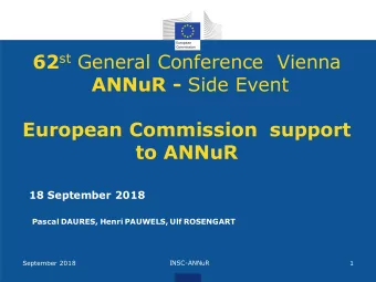 62 st General Conference  Vienna ANNuR - Side Event  European Commission  support  to ANNuR  18
