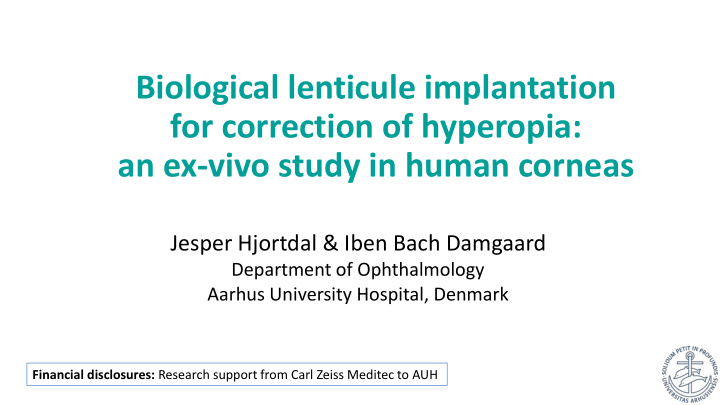 an ex vivo study in human corneas