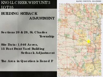 K  NOL  L  CRE  E  K  WE  ST  UNI  T  3  L  OT  35  BUIL  DING SE  T  BACK  ADJUST  ME  NT  Se c