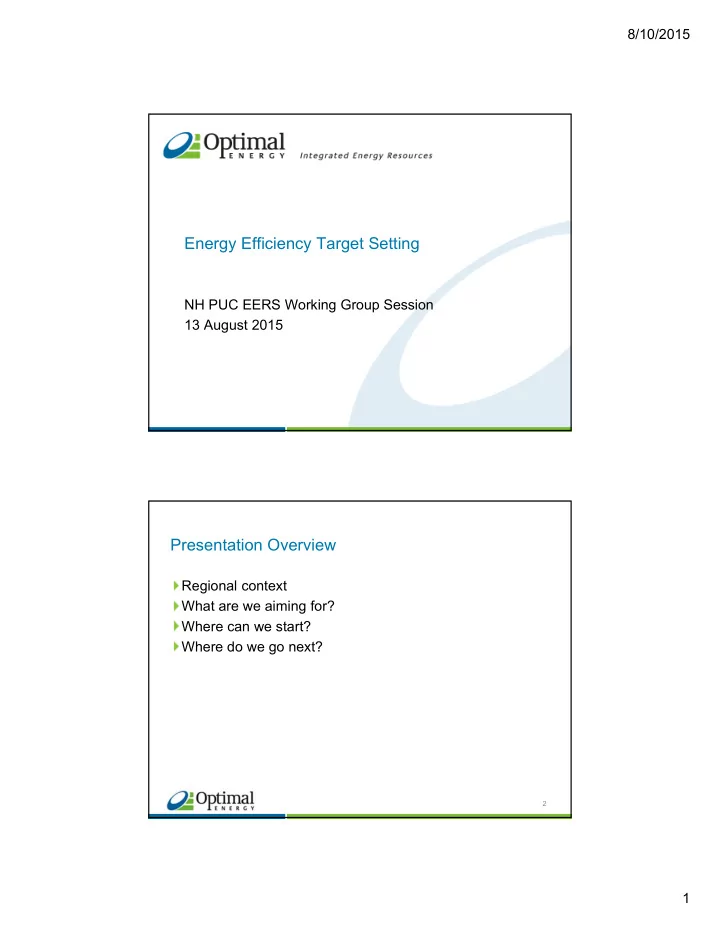 energy efficiency target setting