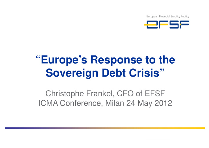 europe s response to the sovereign debt crisis