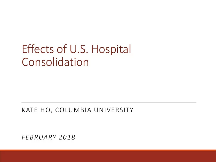 effects of u s hospital