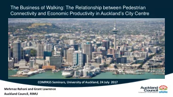 The Business of Walking: The Relationship between Pedestrian Connectivity and Economic Productivity