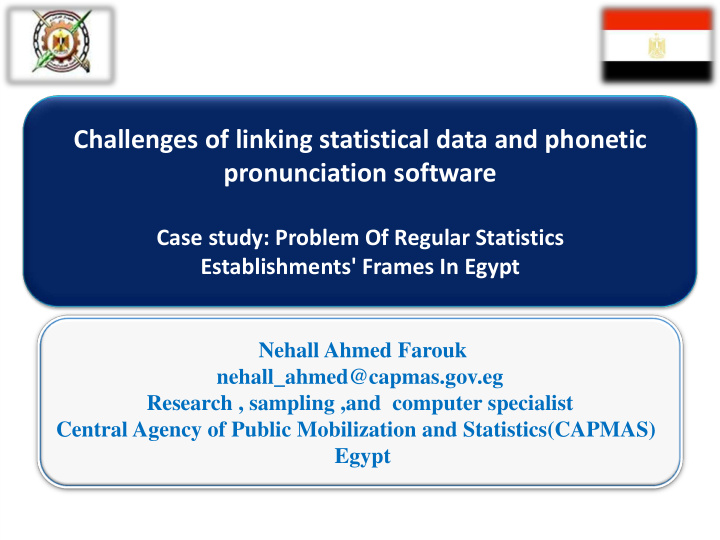 challenges of linking statistical data and phonetic