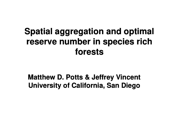 spatial aggregation and optimal spatial aggregation and