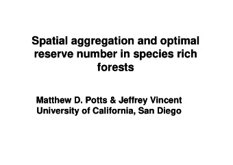 Spatial aggregation and optimal  Spatial aggregation and optimal  p  p  gg  gg  g  g  p  p  reserve